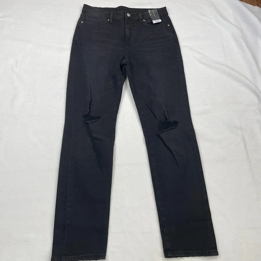 No Boundaries Slim Fit Denim Men 30x32 Black New Distressed Ripped Jeans‎